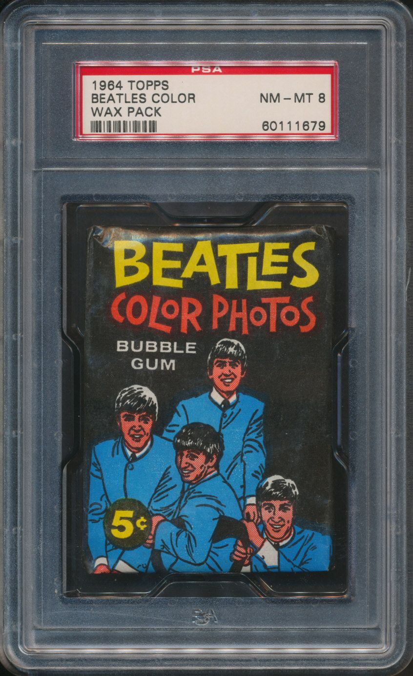 1964 Topps Beatles Color Unopened Wax Pack PSA 8