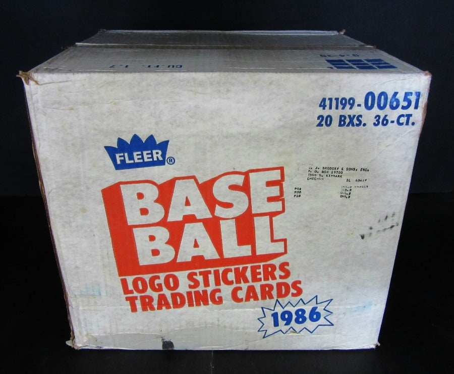 1986 Fleer Baseball Unopened Wax Case (20 Box) (Sealed)