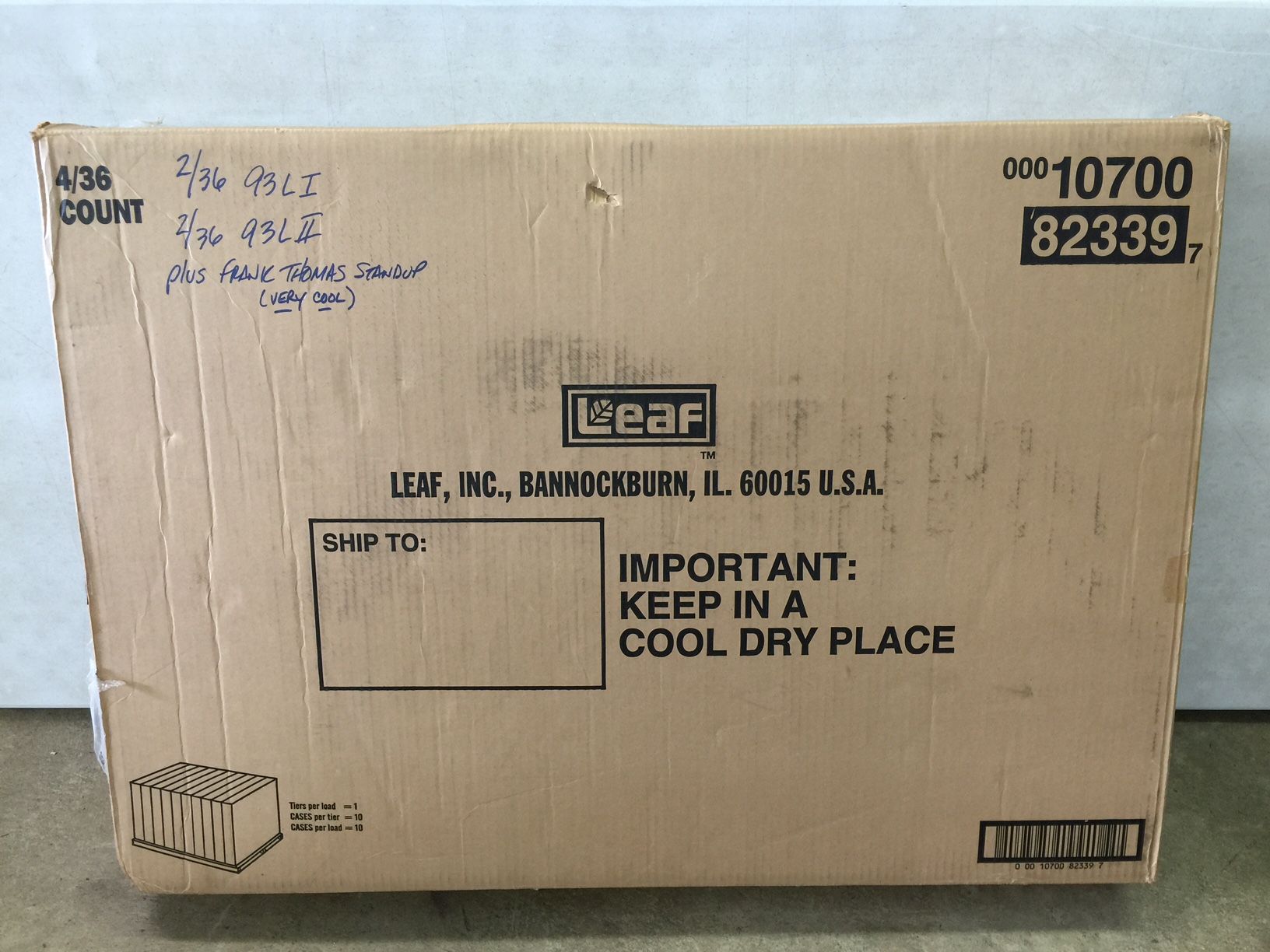 1993 Leaf Baseball Series 1 & 2 Display Case (4 Box) (Thomas) (82339)