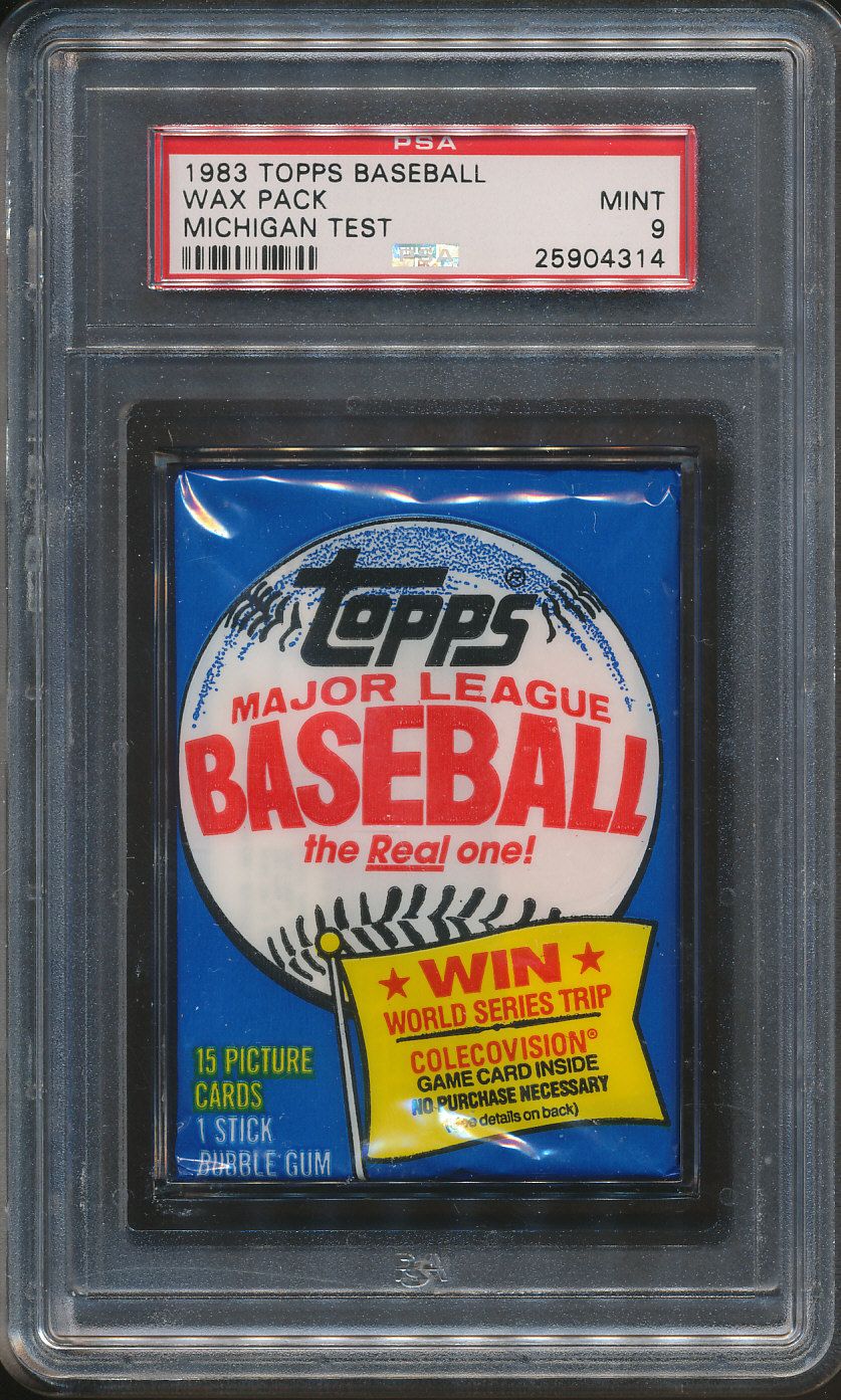 1983 Topps Baseball Unopened "Michigan Test" Pack PSA 9