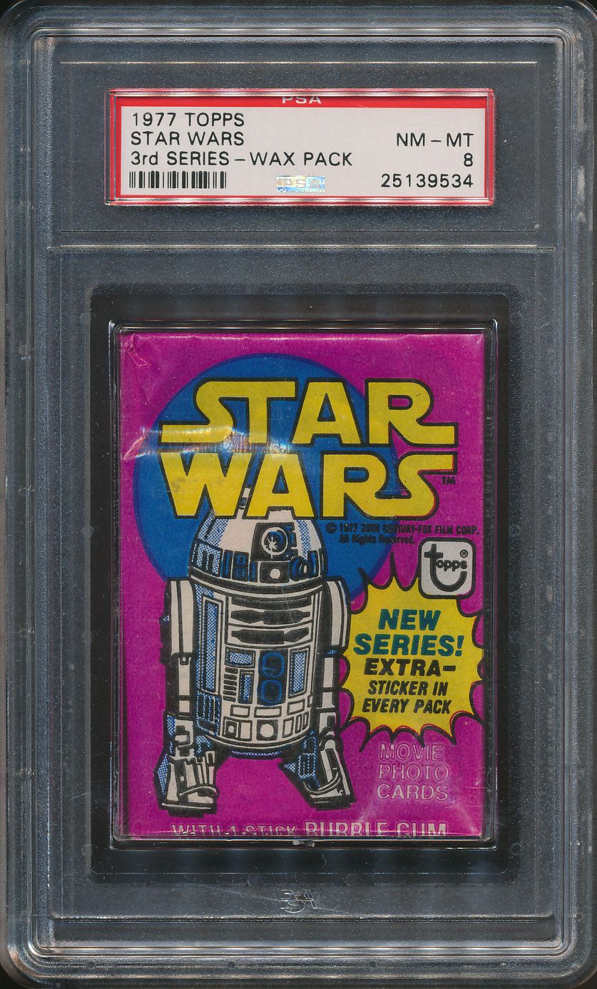 1977 Topps Star Wars Series 3 Unopened Wax Pack PSA 8