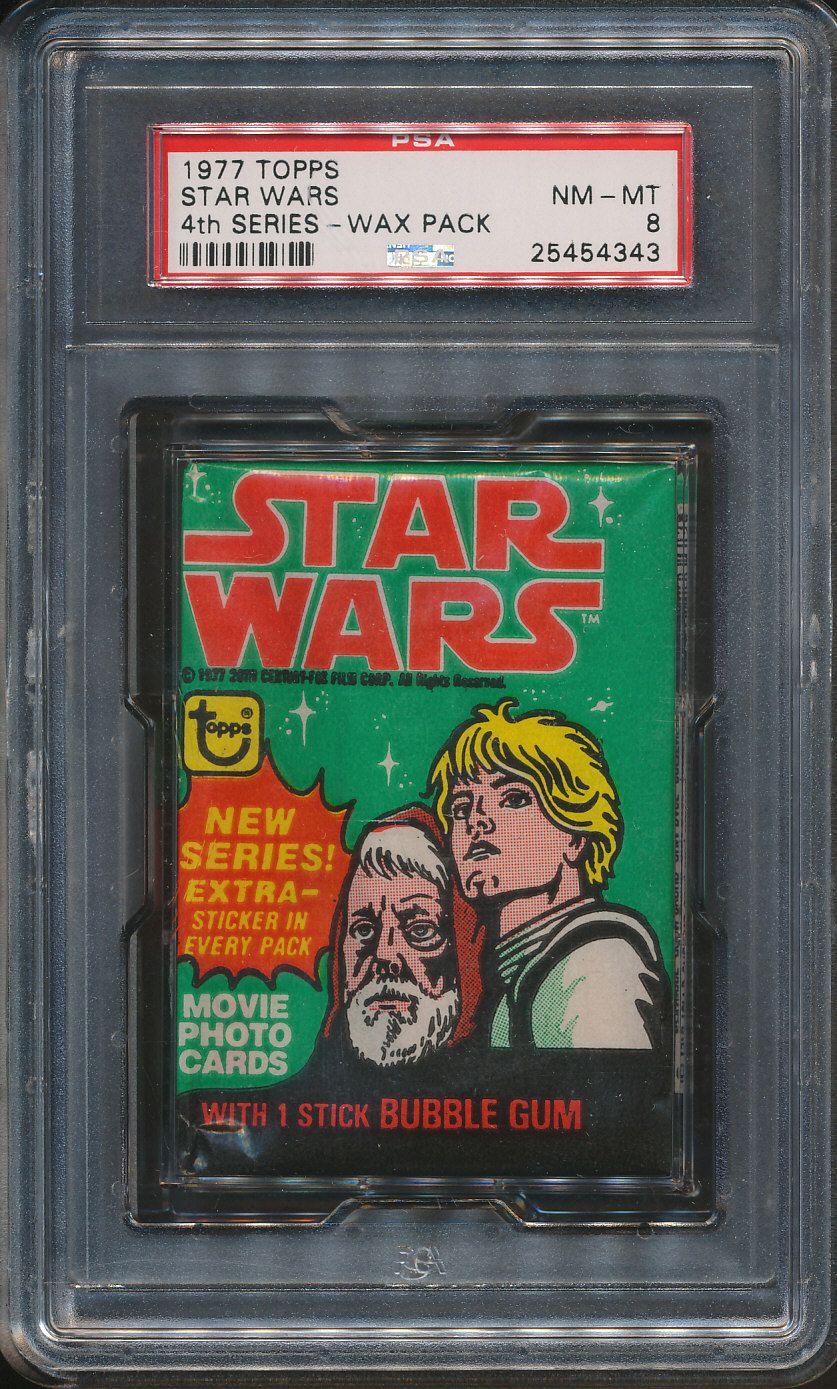 1977 Topps Star Wars Series 4 Unopened Wax Pack PSA 8