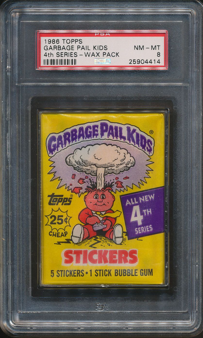 1986 Topps Garbage Pail Kids 4th Series Wax Pack PSA 8 (w/)