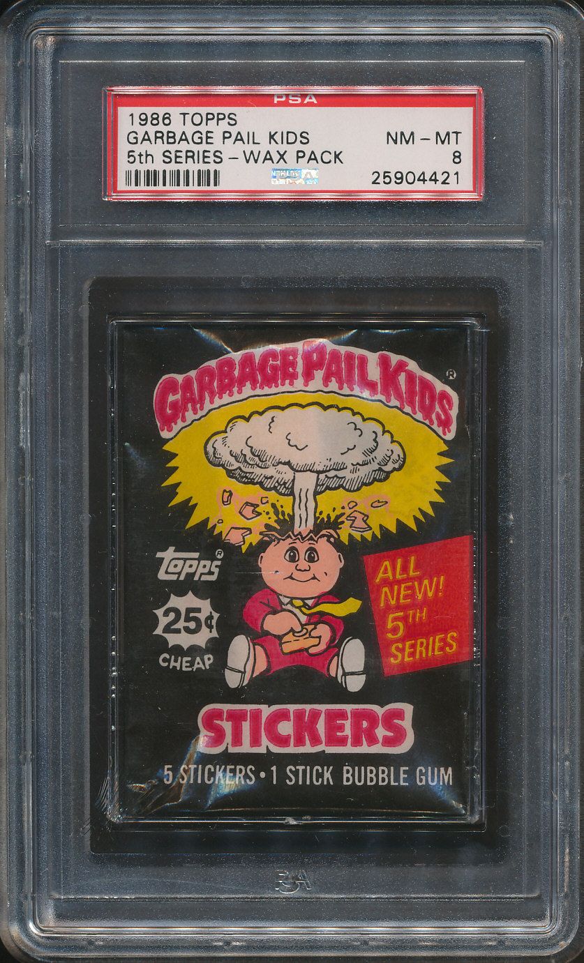 1986 Topps Garbage Pail Kids 5th Series Wax Pack PSA 8 (w/)