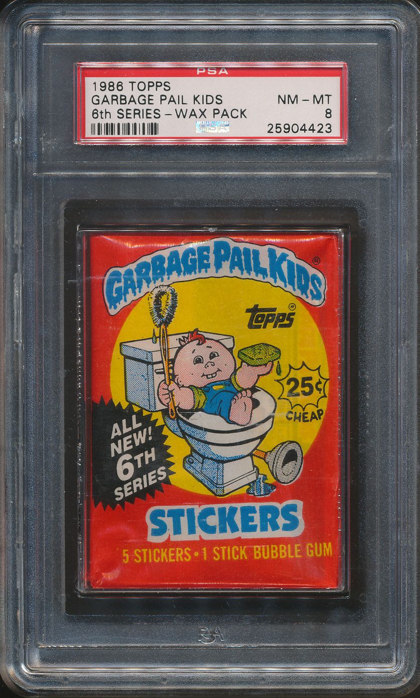 1986 Topps Garbage Pail Kids 6th Series Wax Pack PSA 8 (w/)