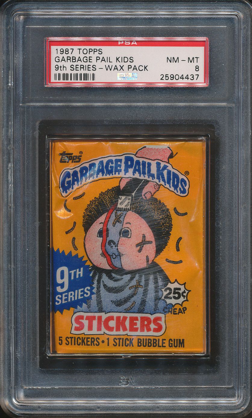 1987 Topps Garbage Pail Kids 9th Series Wax Pack PSA 8 (w/)