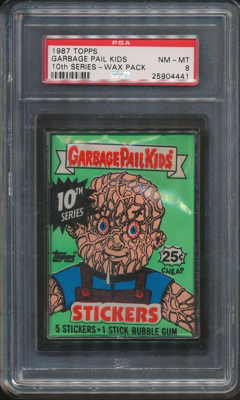 1987 Topps Garbage Pail Kids 10th Series Wax Pack PSA 8 (w/)