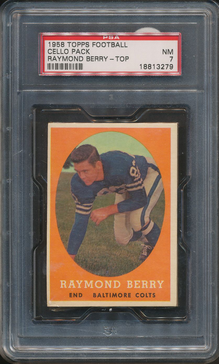 1958 Topps Football Unopened Cello Pack PSA 7 Berry Top
