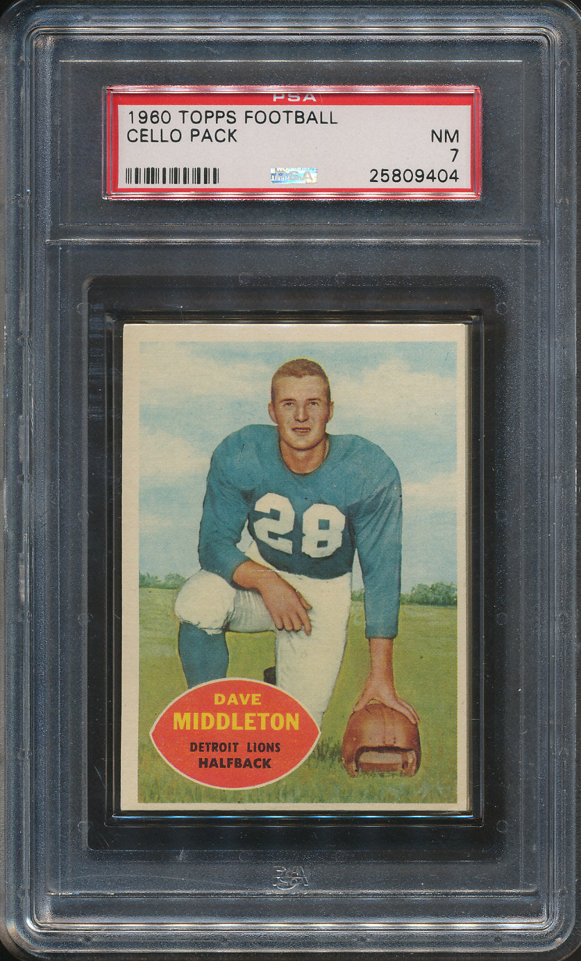 1960 Topps Football Unopened Cello Pack PSA 7