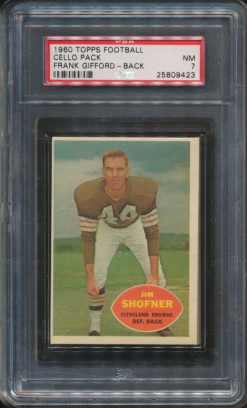 1960 Topps Football Unopened Cello Pack PSA 7 Gifford Back