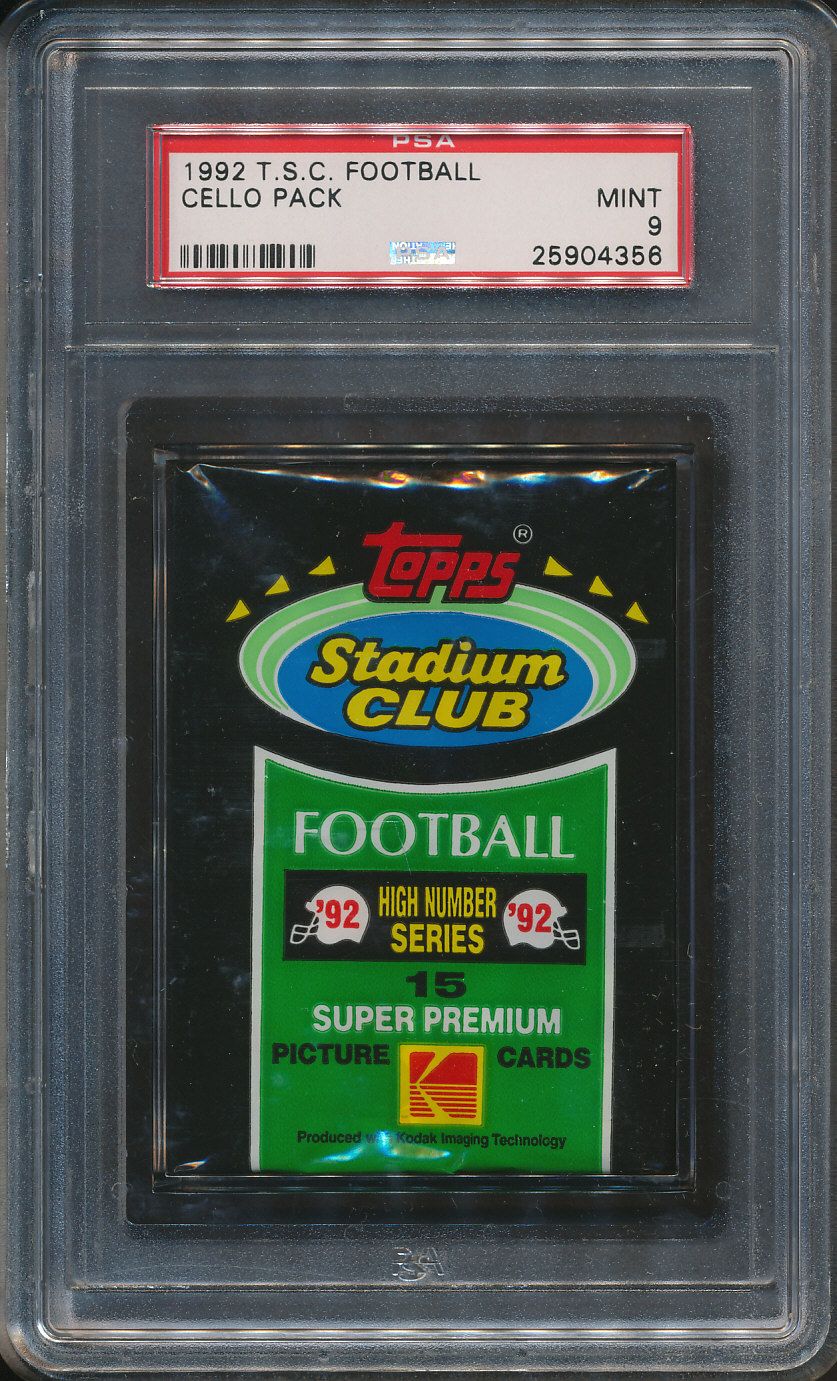 1992 Topps Stadium Club Football High Number Pack PSA 9