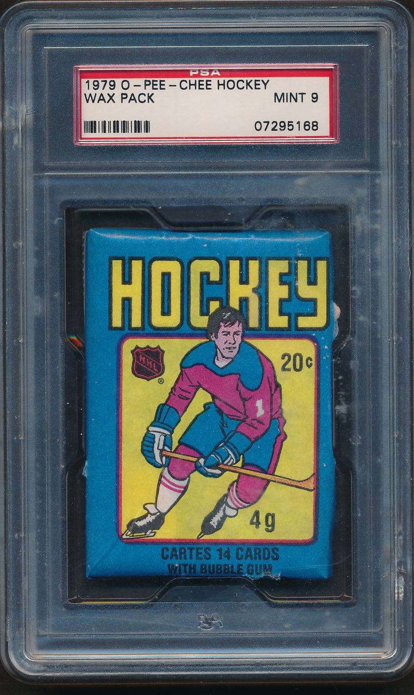 1979/80 OPC O-Pee-Chee Hockey Unopened Wax Pack PSA 9 (Torn)