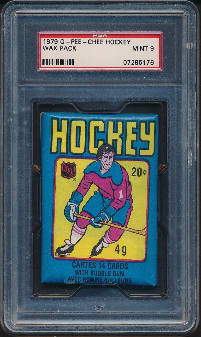 1979/80 OPC O-Pee-Chee Hockey Unopened Wax Pack PSA 9 (Torn)