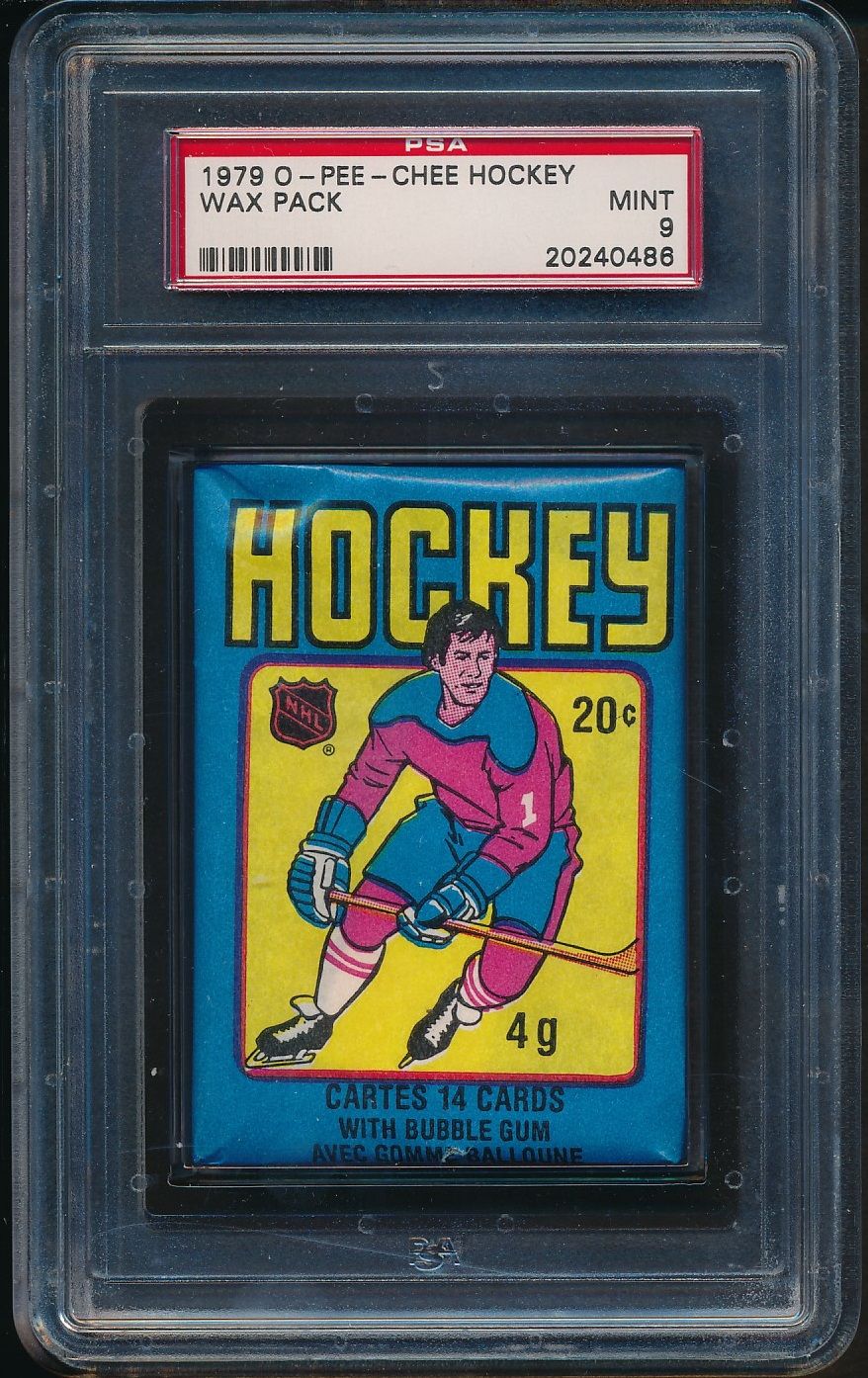 1979/80 OPC O-Pee-Chee Hockey Unopened Wax Pack PSA 9 (Torn)