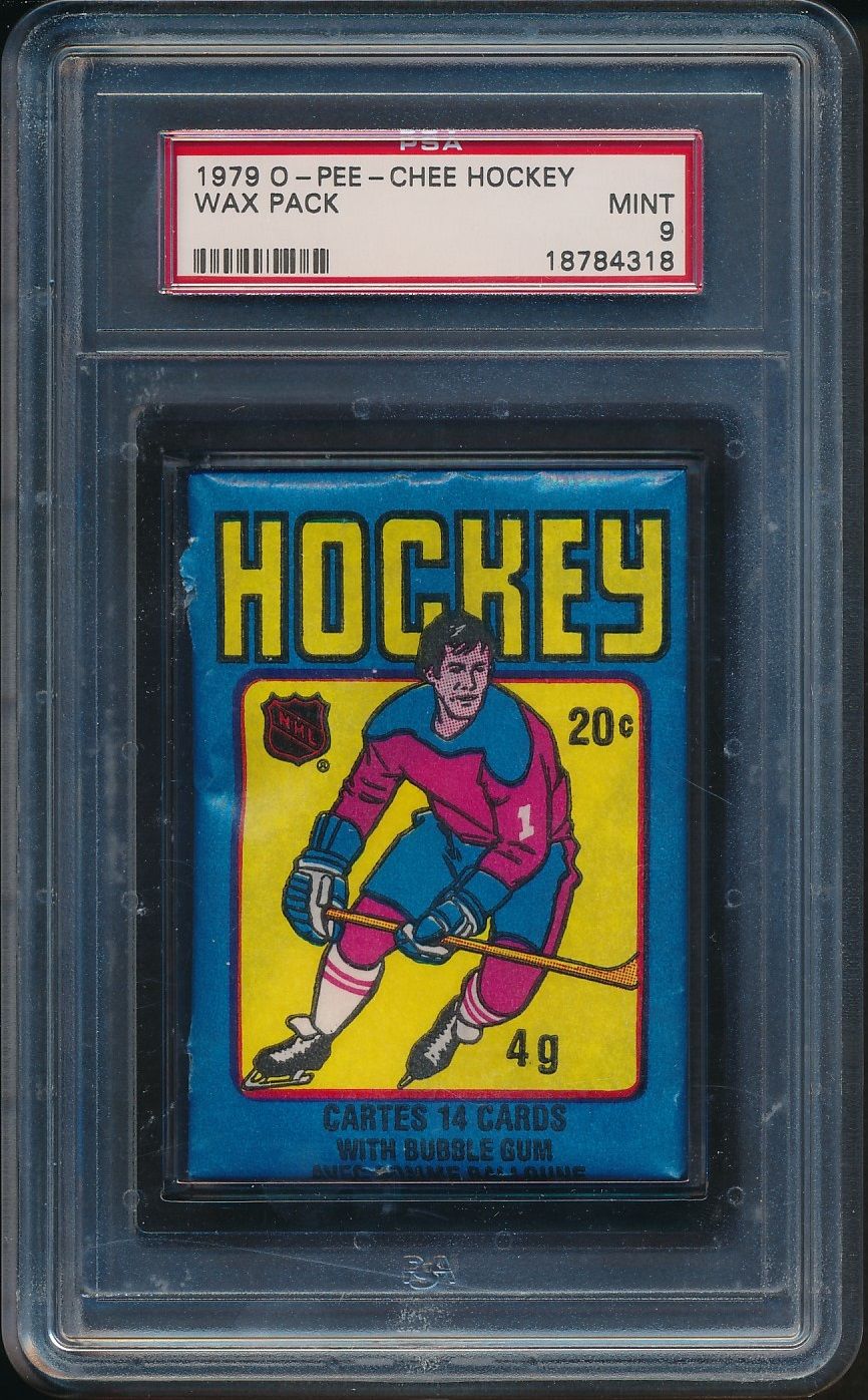 1979/80 OPC O-Pee-Chee Hockey Unopened Wax Pack PSA 9 (Torn)