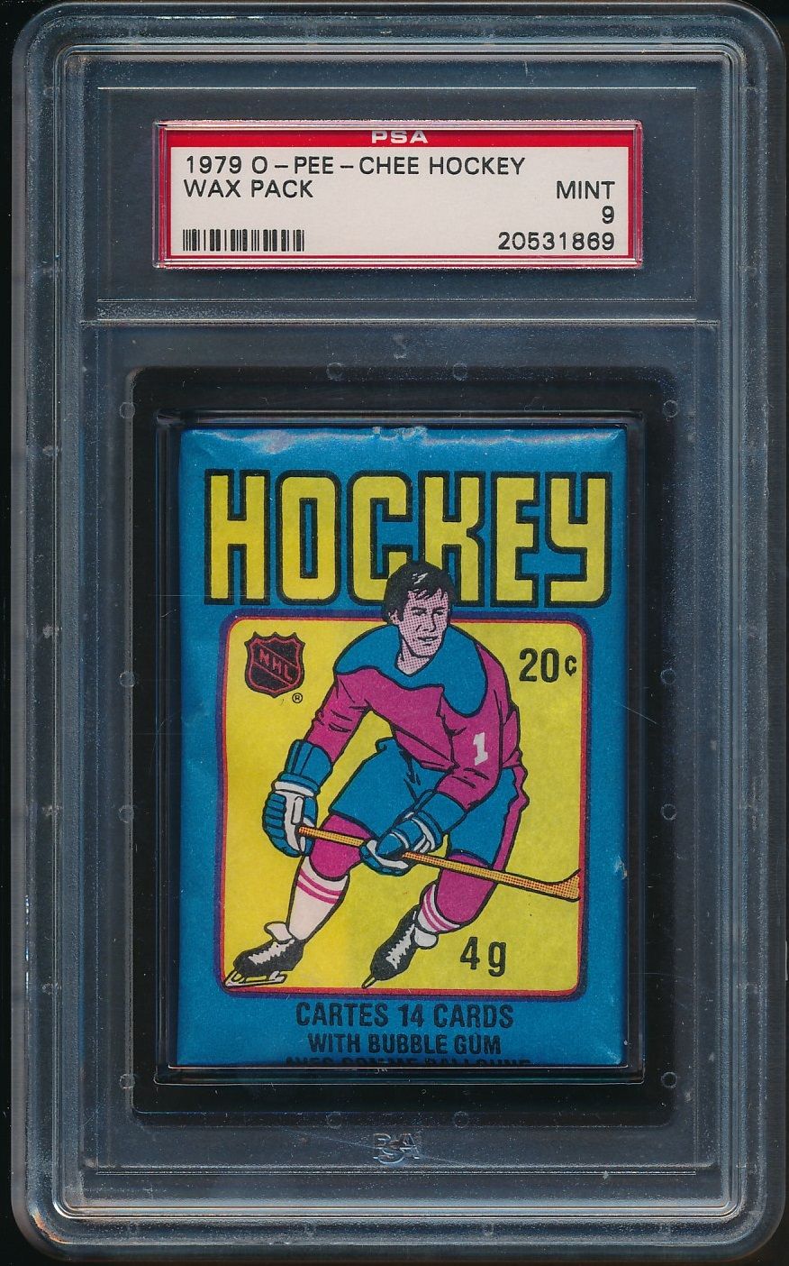 1979/80 OPC O-Pee-Chee Hockey Unopened Wax Pack PSA 9 (Torn)