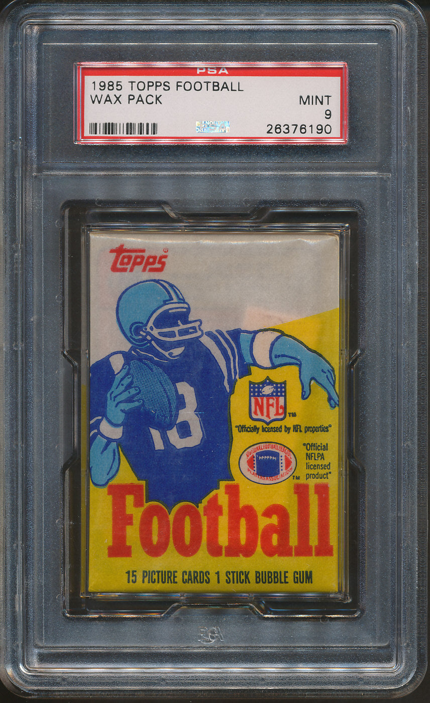 1985 Topps Football Unopened Wax Pack PSA 9 (White Wrapper)