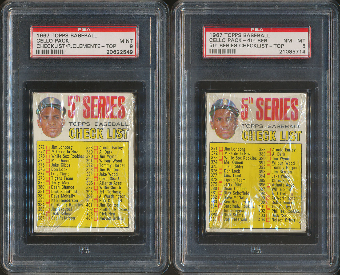 1967 Topps Baseball Cello Box PSA Graded Stars on Top