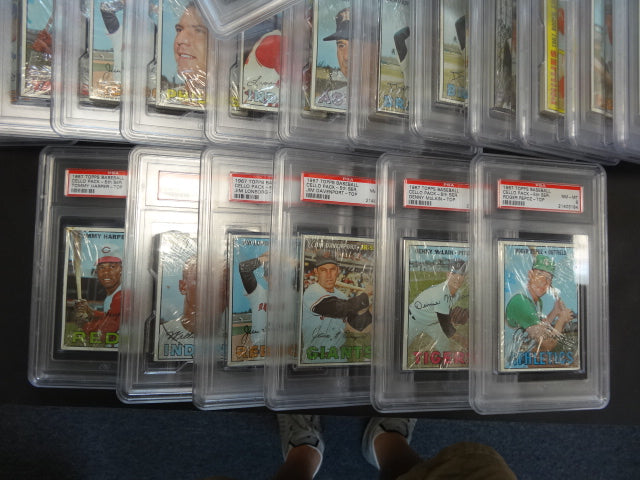 1967 Topps Baseball Cello Box PSA Graded Stars on Top