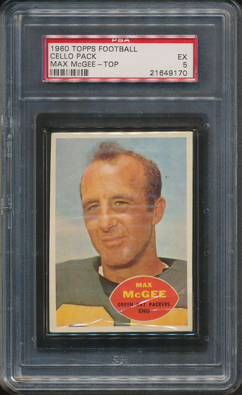 1960 Topps Football Unopened Cello Pack PSA 5 McGhee Top