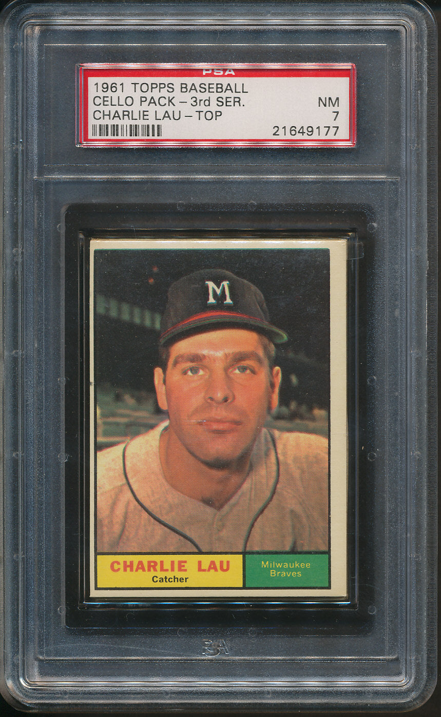 1961 Topps Baseball Unopened 3rd Series Cello Pack PSA 7