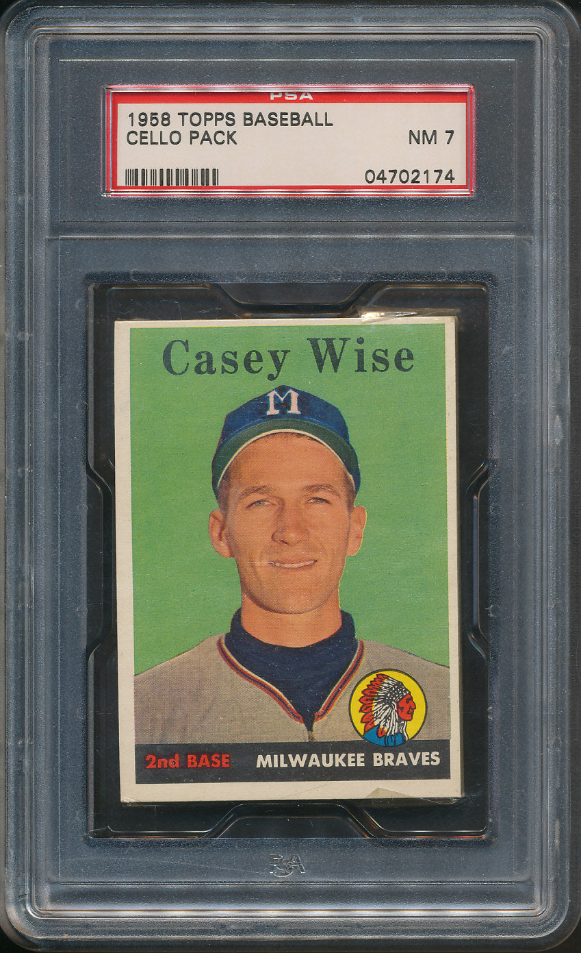 1958 Topps Baseball Unopened 2nd Series Cello Pack PSA 7