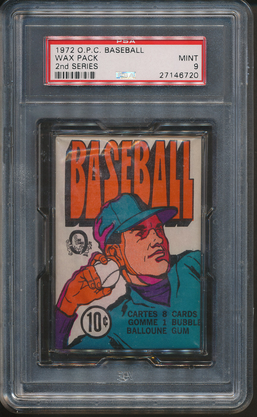 1972 OPC O-Pee-Chee Baseball Unopened Ser 2 Wax Pack PSA 9