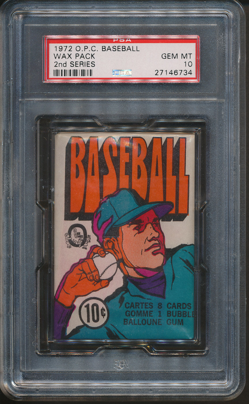 1972 OPC O-Pee-Chee Baseball Unopened Ser 2 Wax Pack PSA 10