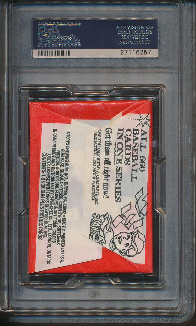 1976 Topps Baseball Unopened Wax Pack PSA 8 w/ Carlton Back