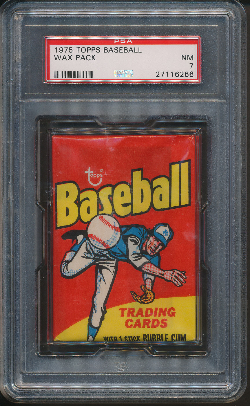 1975 Topps Baseball Unopened Wax Pack PSA 7