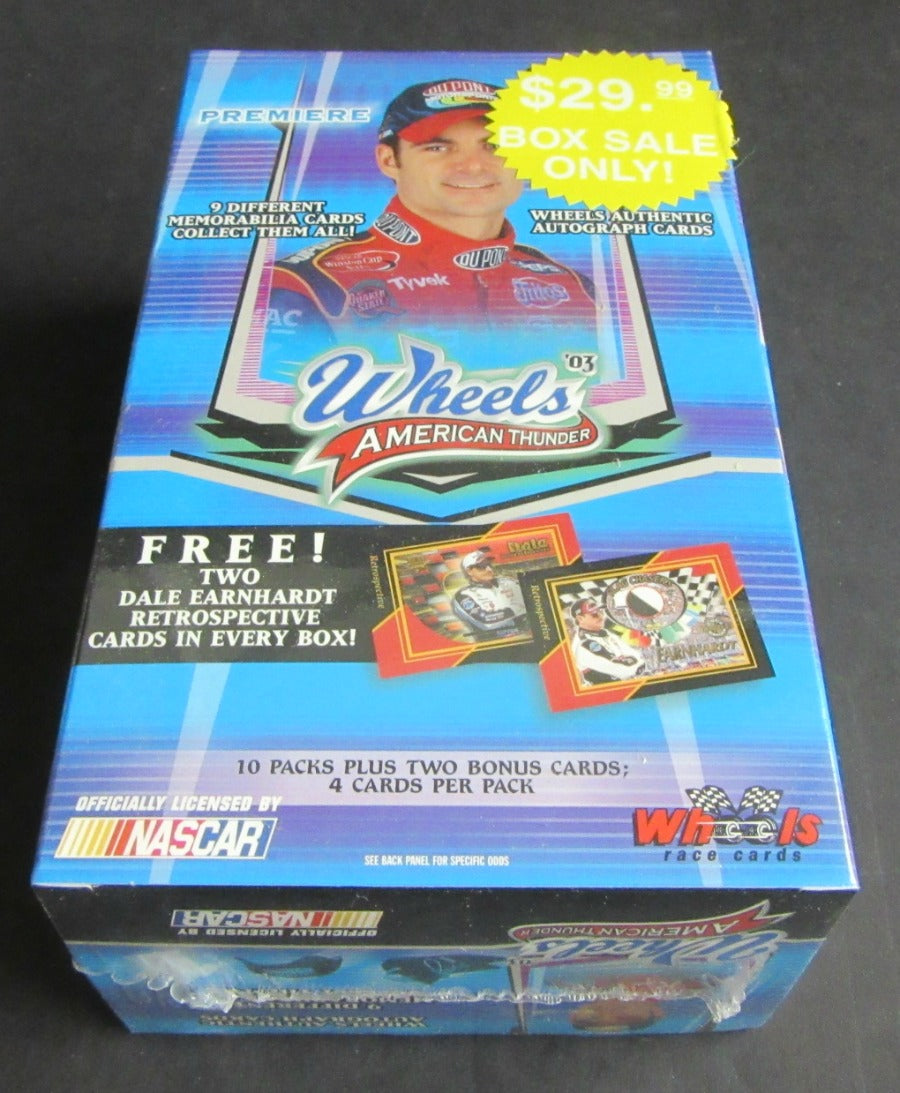 2003 Wheels American Thunder Racing Race Cards Blaster Box (12/4)