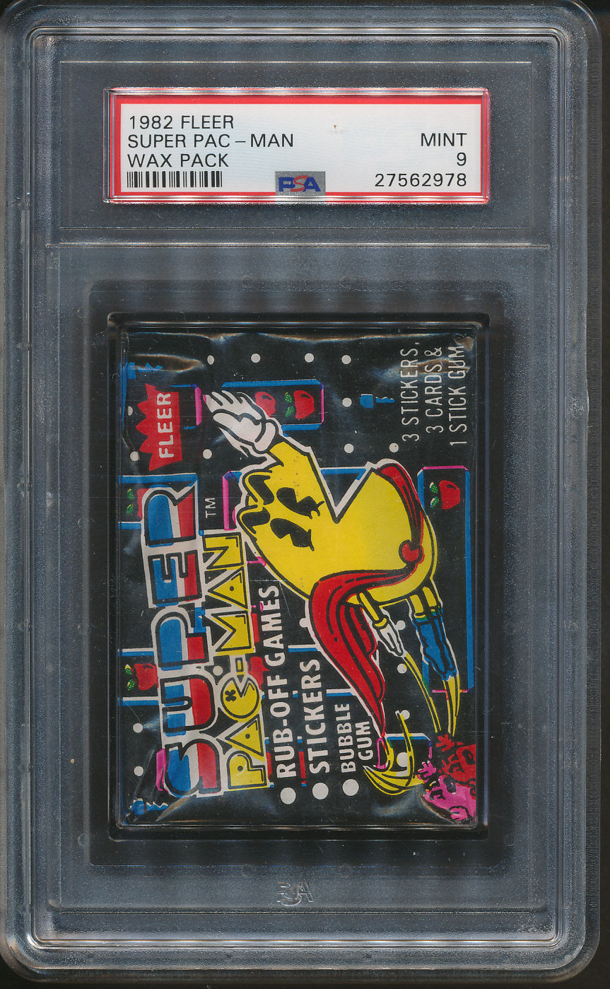 1982 Fleer Super Pac Man Unopened Wax Pack PSA 9