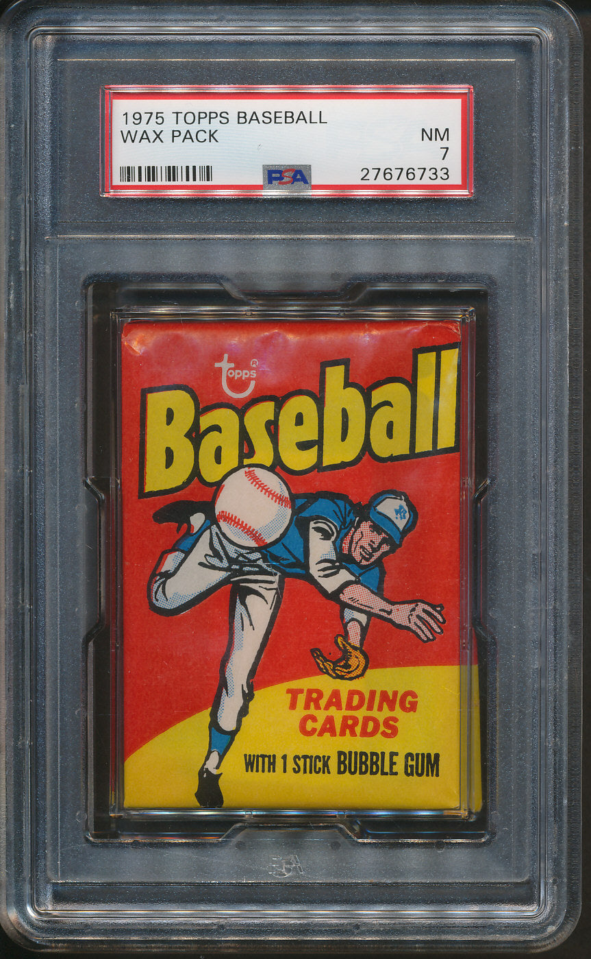 1975 Topps Baseball Unopened Wax Pack PSA 7