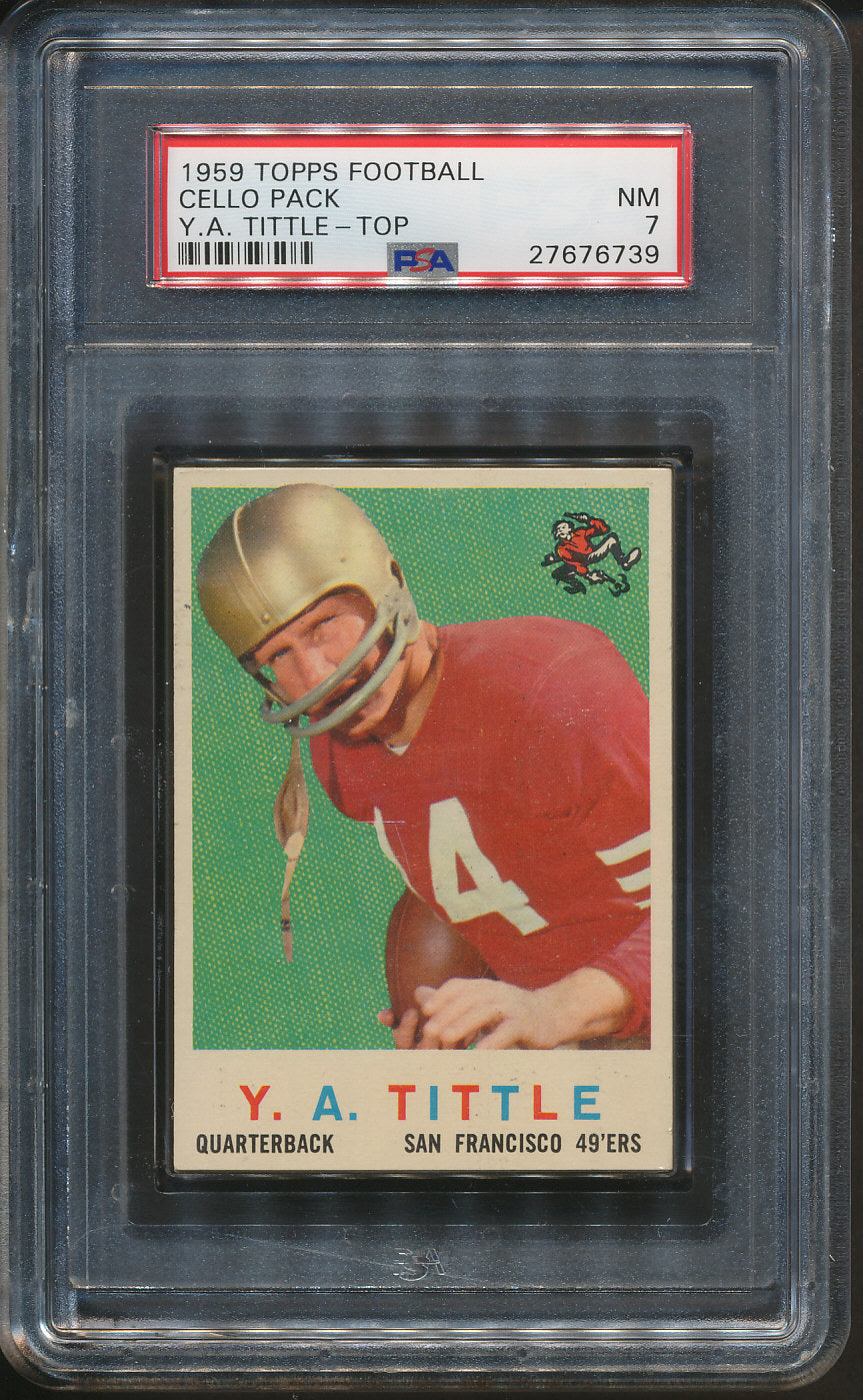 1959 Topps Football Unopened Cello Pack PSA 7 Tittle Top