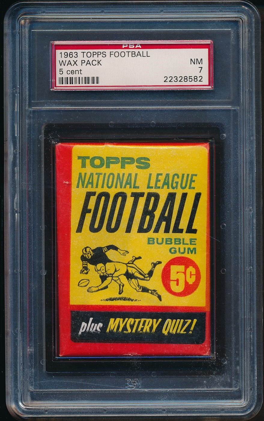 1963 Topps Football Unopened Wax Pack PSA 7