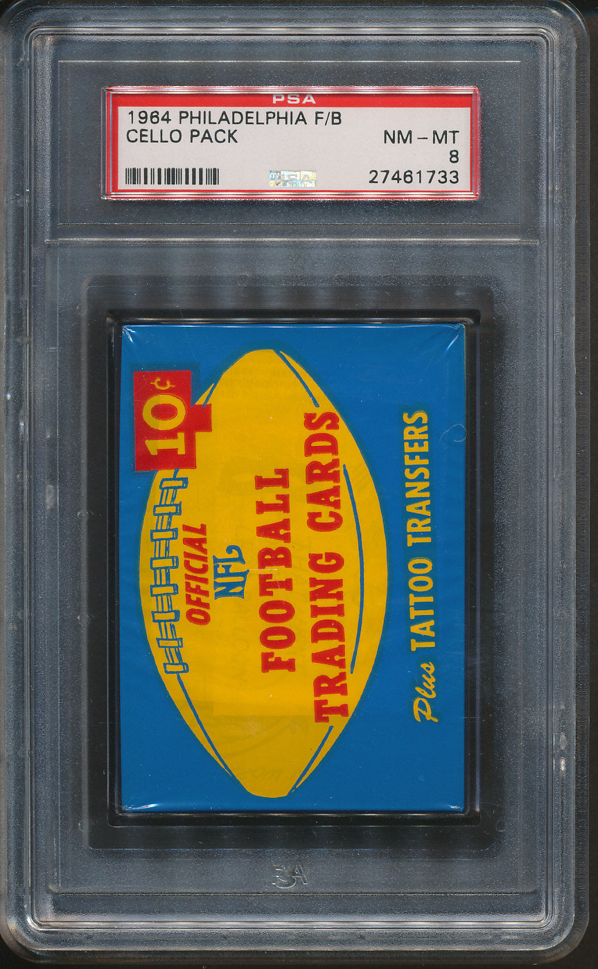 1964 Philadelphia Football Unopened Cello Pack PSA 8