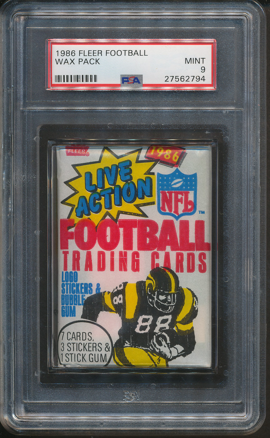 1986 Fleer Football Unopened Wax Pack PSA 9