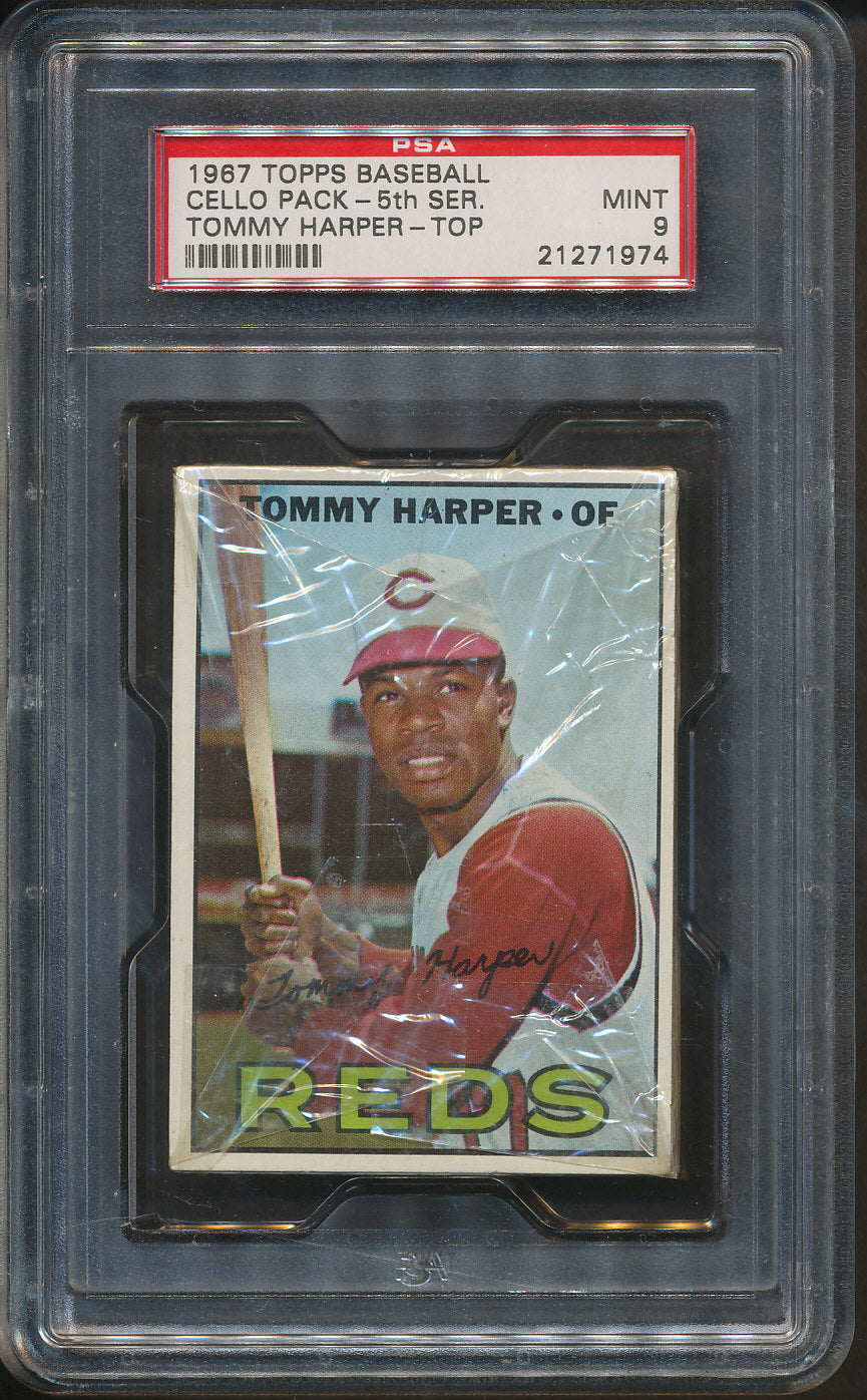 1967 Topps Baseball Unopened 5th Series Cello Pack PSA 9