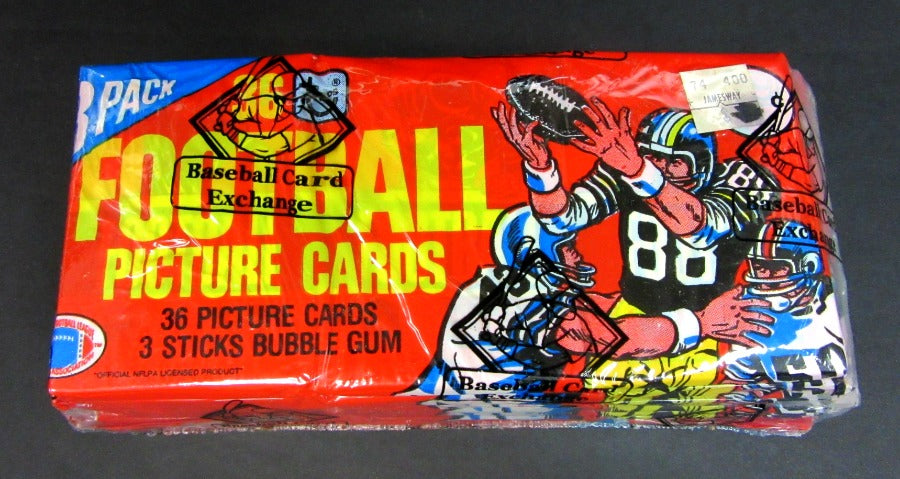 1980 Topps Football Unopened Wax Pack Rack Pack (Lot of 12) (BBCE)