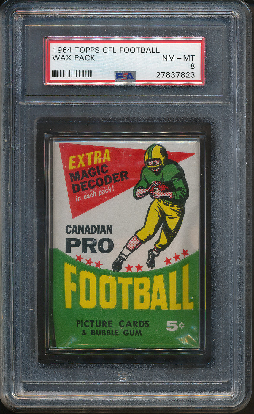 1964 Topps CFL Football Unopened Wax Pack PSA 8