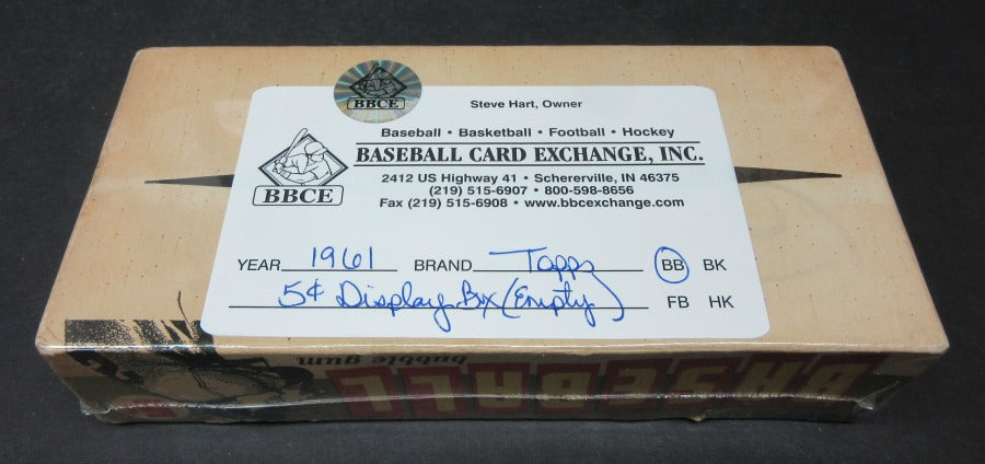 1961 Topps Baseball 5 Cent Empty Display Box (Extra Featu