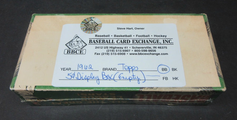 1962 Topps Baseball 5 Cent Empty Display Box (Box 2)