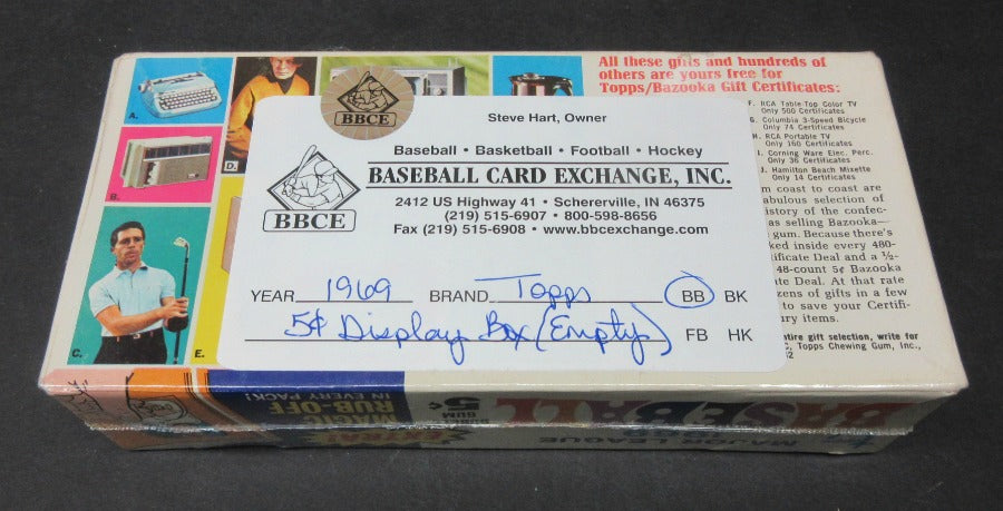 1969 Topps Baseball 5 Cent Empty Display Box (Box 3)