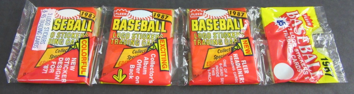 1987 Fleer Baseball Unopened Wax Pack Rack Pack (Authenticate)