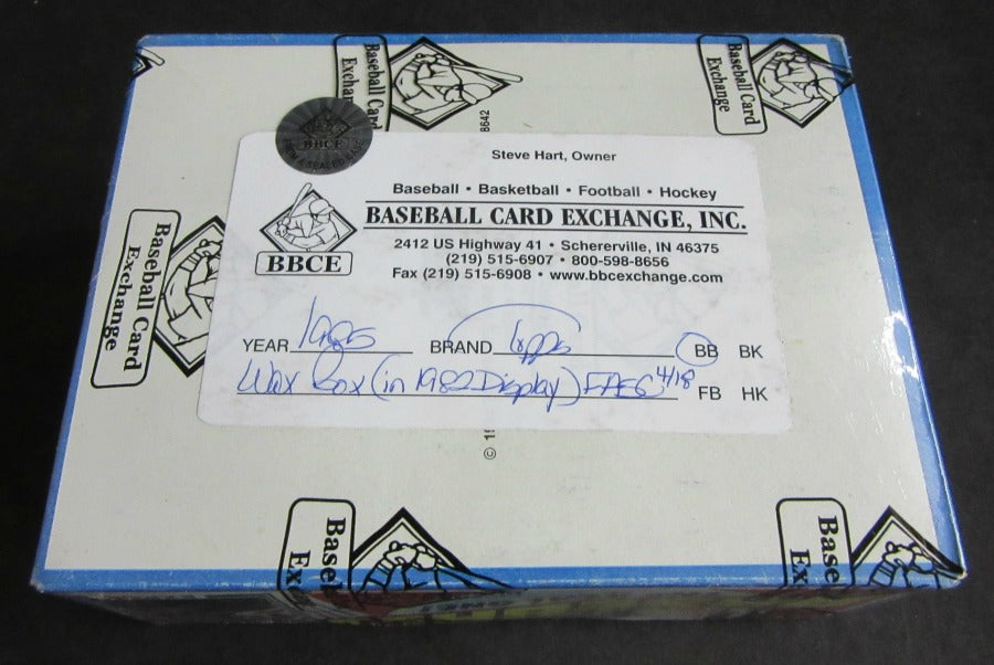 1985 Topps Baseball Unopened Wax Box (1982 Display) (FASC)