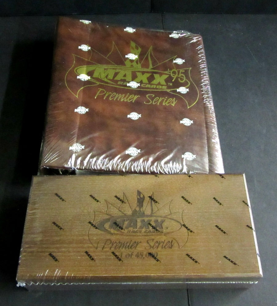 1995 Maxx Racing Race Cards Wooden Box Factory Set (w/ Brown Binder)