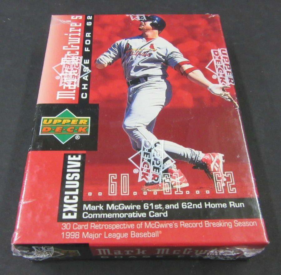 1998 Upper Deck Baseball Mark McGwire's Chase for 62 Factory Set (Red)