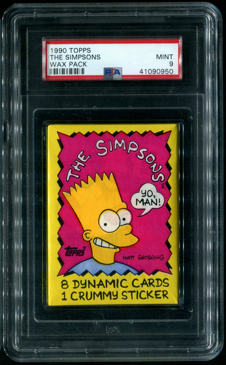 1990 Topps The Simpsons Unopened Wax Pack PSA 9 (Bart)