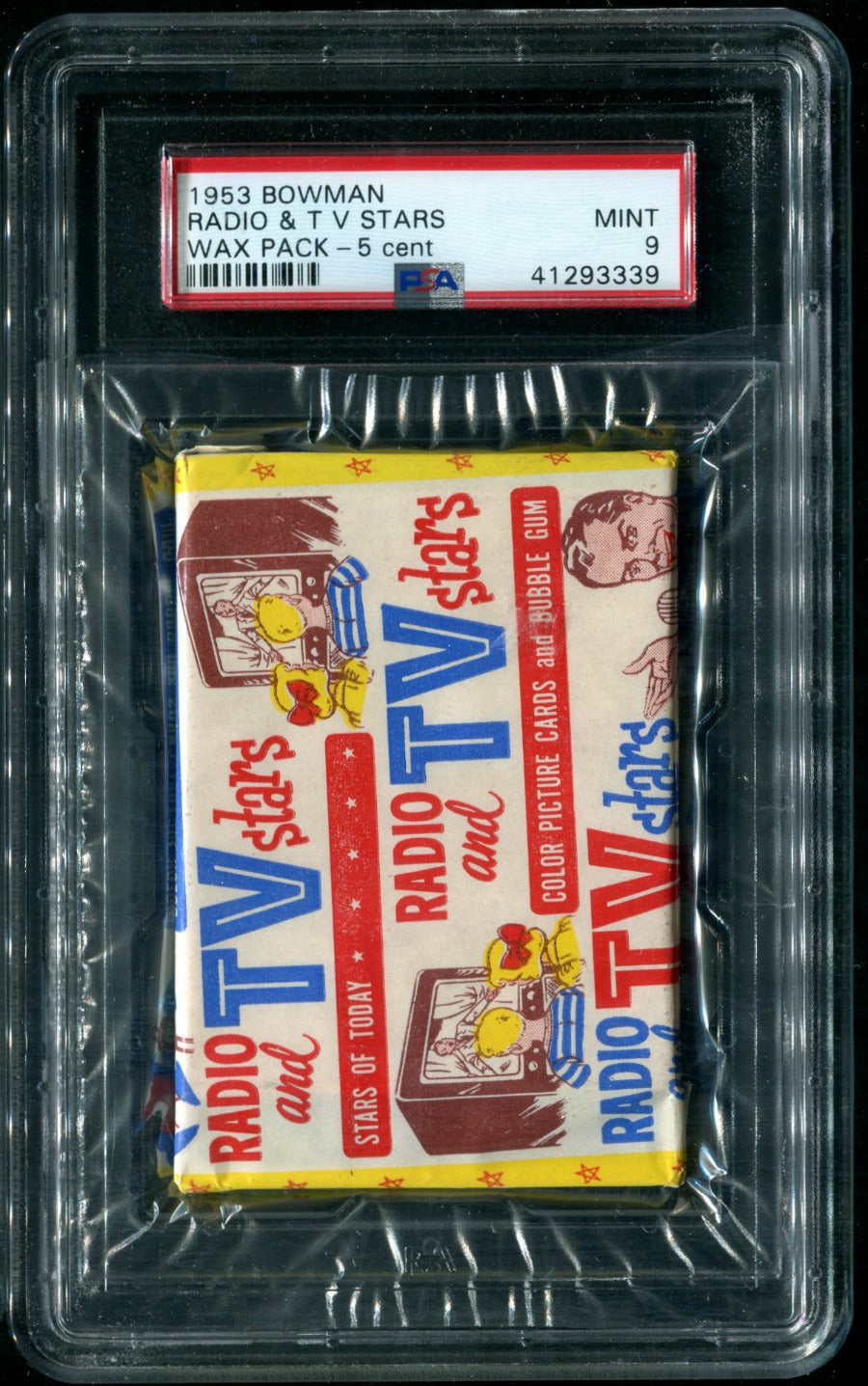 1953 Bowman Radio & TV Stars Unopened Wax Pack PSA 9