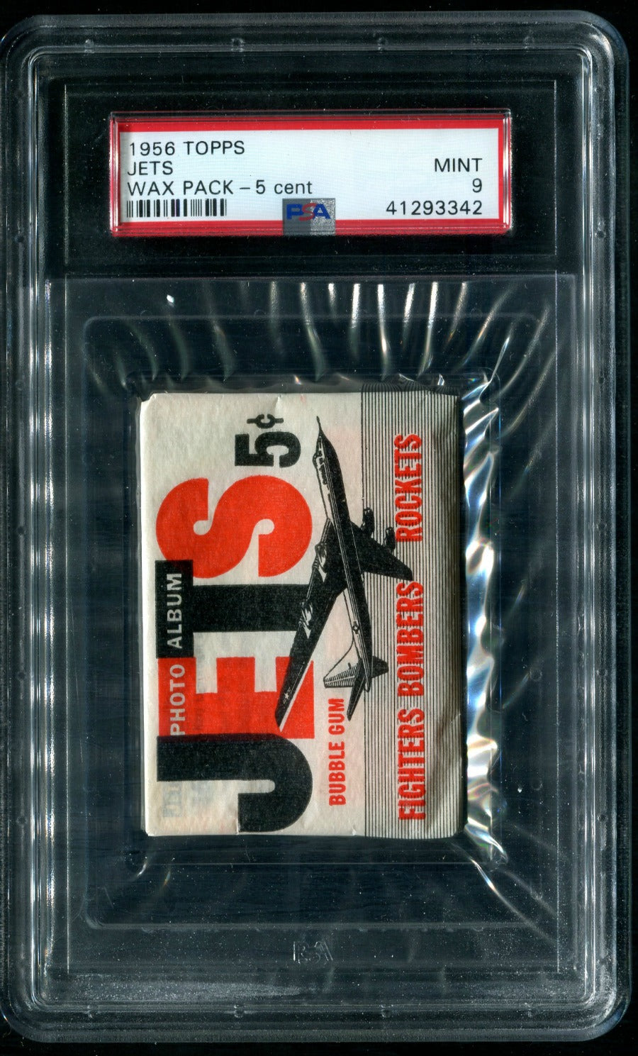 1956 Topps Jets Unopened 5 Cent Wax Pack PSA 9